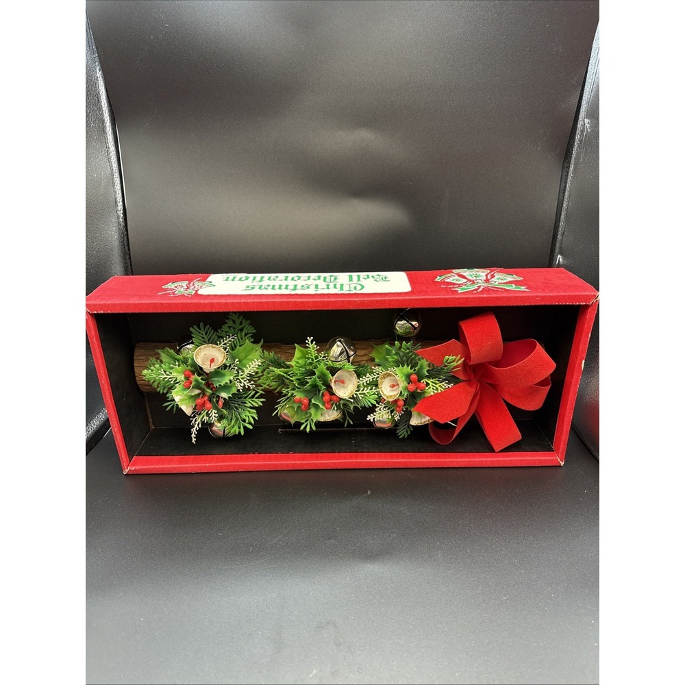 Vintage Criterion & Specialty Co. Inc Christmas Bell Decoration Yule Log NIB